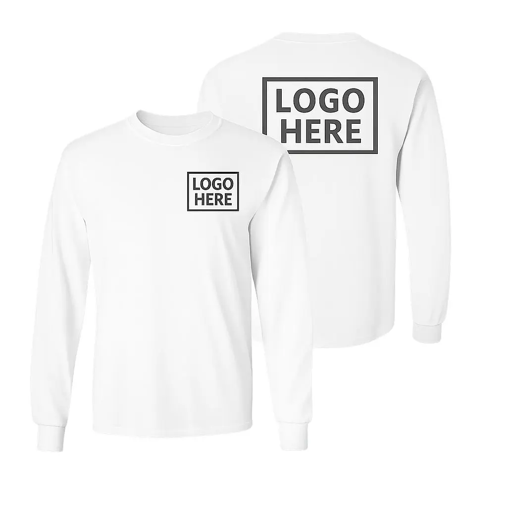 paquete de 12 camisas Long sleeve Heavy Cotton Personalizadas - ideal para negocios o equipos Crewneck Menswear Top Top Streetwear