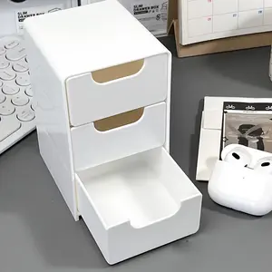 Three-Tier Desk Organizer - Office Stationery Supplies, Jewelry & Makeup Organizer - Portable, Floor Mount, Portable Organizer, Storage Drawer