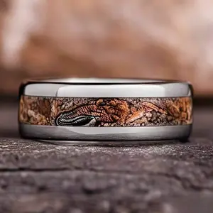 1pc Stainless Steel Dinosaur Pattern Ring, Classic Style for Men, Suitable as Wedding Ring, Engagement, Anniversary, Father's Day, Gift for Boyfriend