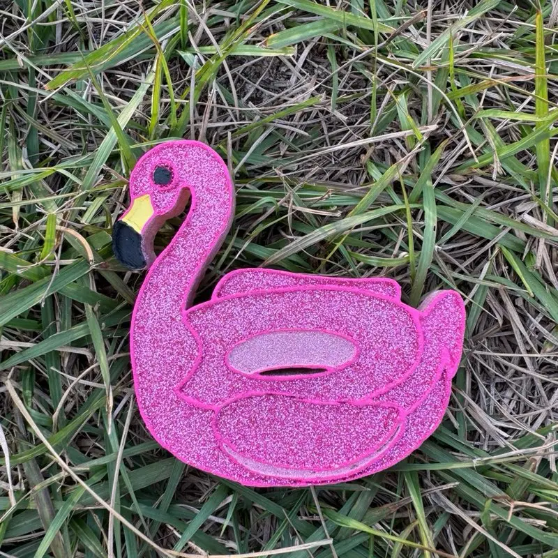 Flamingo Pool Floaty Freshie Air Freshener - Pink Tropical Scents for Vehicles & Small Spaces - Made to Order, Color May Vary