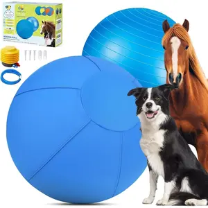 Herding Ball for Dogs and Horses, 18" Jolly Ball for Dogs, Dog Herding Balls for Australian Shepherd Collie,Herding Ball Durable Bite-Resistant with Reinforced Stitching, Medium Dog Toys Gifts - Blue