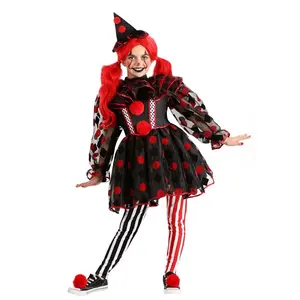 Girl's Wonderland Red Clown Costume