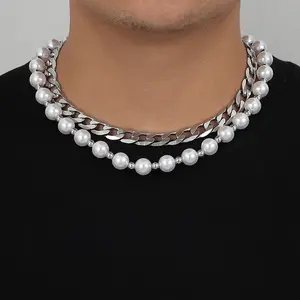 Stylish Stainless Steel Pearl Necklace