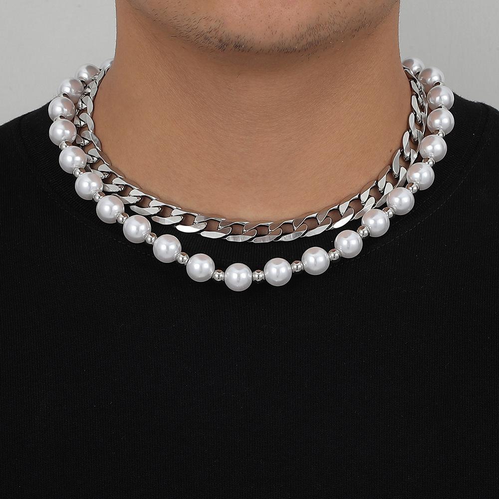 Stylish Stainless Steel Pearl Necklace