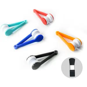 5 Pcs Eye Glasses Lens Cleaner Tool - Mini Sun Glasses Eyeglass Microfiber Spectacles Cleaner Soft Brush Cleaning Clip Kit（Color Random）