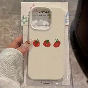 Tomato pattern suitable for TPU case for iPhone 16 Pro Max, compatible with iPhone 16 Pro Max/14/16 Plus/15/13 Pro/12/11/X/XS/XS Max. Business drop-resistant protective case with high aesthetics, a fresh and beautiful phone case to gift to friends, family