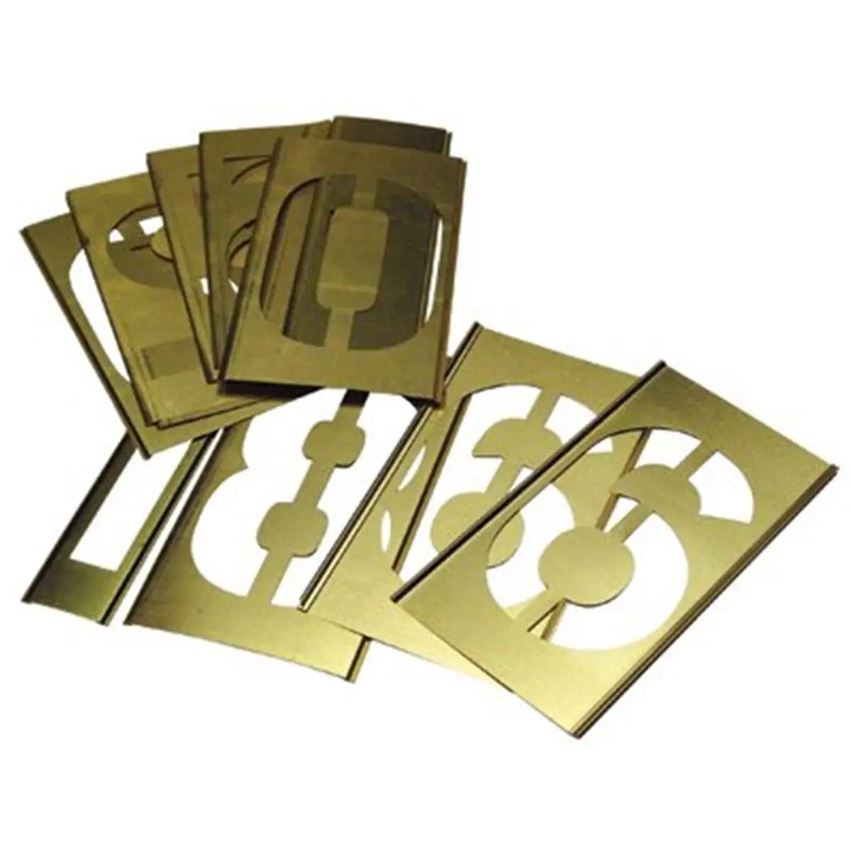 212 MAIN C.H. Hanson 337-10011 Brass Paint Stencil Number Set - 2" Character Size, Plain Symbols, Slide-Apart Design, Quick Signage for Sports & Outdoor Cycling Equipment Maintenance