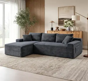 94.5" Cloud Modular L-Shape Chaise Sectional Sofa Couch - Modern Minimalist Upholstered Deep-Seat Corner Living Room Sofa, No Assembly Required