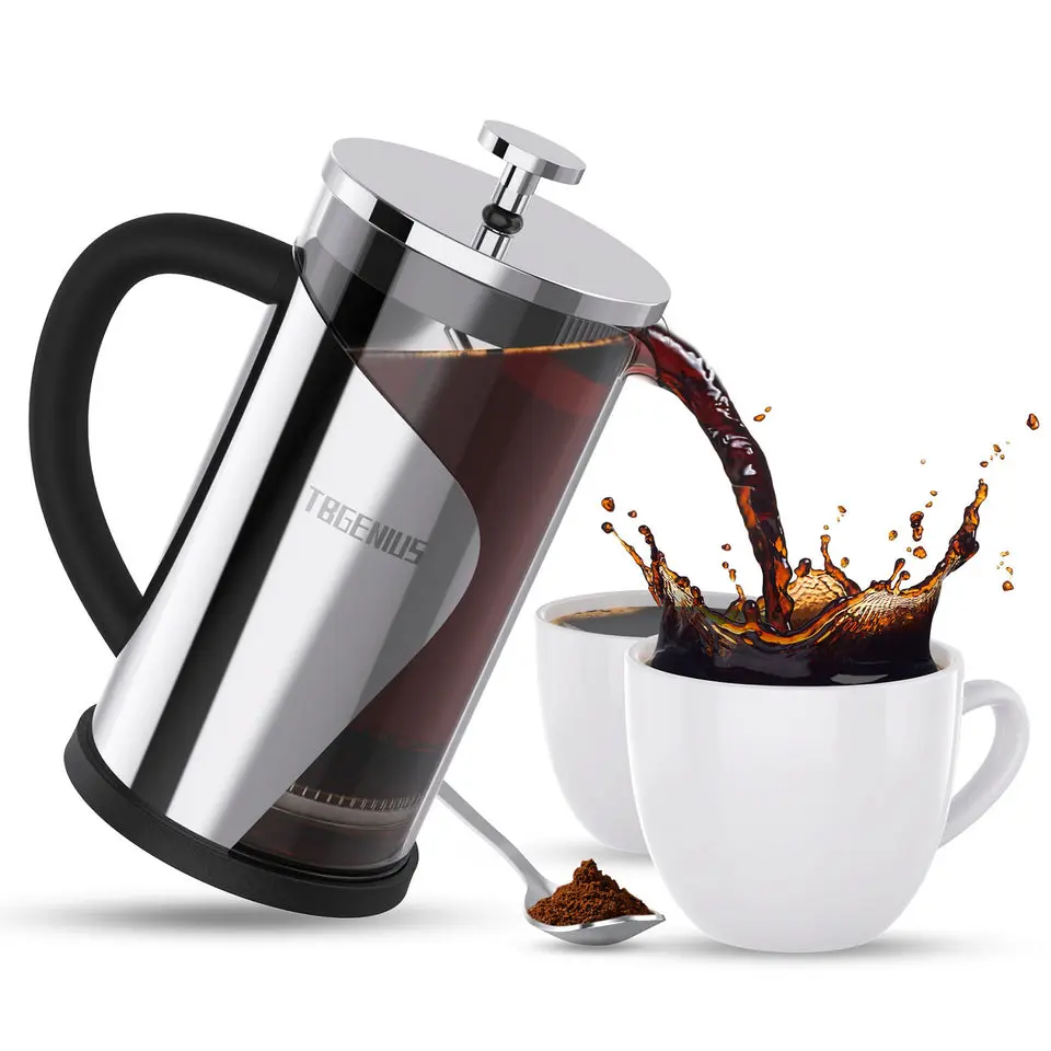 French Press Coffee Maker & Frothed Milk Press Set