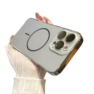 Luxury Electroplated Magnetic Wireless Charging Phone Protective Case, Perfectly Suitable for iPhone 17, 16, 15, 14, 13, 12, 11 Pro Max All Series, Built-in HD Integrated Camera Lens Protection Frame, Smooth Anti-Scratch Anti-Fingerprint