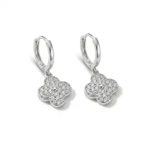 Renza 925 Fine Silver Clip Earrings - Real Clover Design Jewelry Accessory for Spring Glow-Up