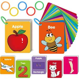 Toddler Flash Cards Baby Cognitive Flashcards for Kids, Learning Alphabet, Numbers, Shapes & Colors, Animals, First Words, Body Parts, Foods, Preschool Kindergarten Activities Educational Toys