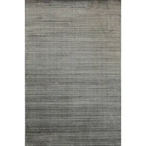 Refined Majestic Silver Handmade Wool & Viscose Rug