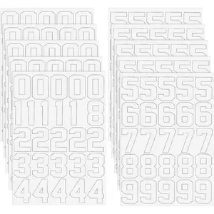 204 Pieces Sports Helmet Numbers Sticker, 1.25 Inch Vinyl Decals Self Adhesive for Hockey, Baseball, Football, Lacrosse Batting