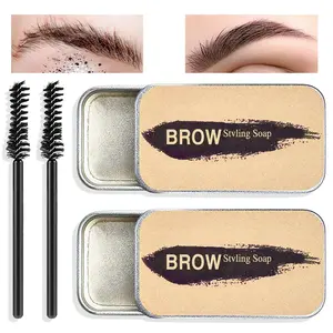 Eyebrow Soap Kit,Brows Styling Soap,Brow Wax,Long Lasting & Waterproof Eyebrow Styling Pomade for Natural Brows,Feathery Brows Makeup Balm(2PCS) springtok