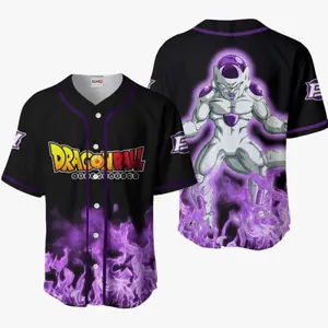 Anime Frieza X DragonBall Baseball Jersey, Cartoon Jersey, Retro Trendy Anime Jersey Shirt, Stylish Jersey Outfit, Anime Baseball Jersey, Ideal Gift for Anime Lovers