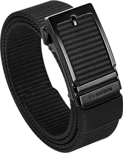 Men's Ratchet Belt - Nylon Web Work Belt with Automatic Buckle, Adjustable for Jeans, Pants, Golf, and Everyday Use