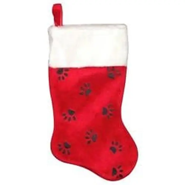 Dyno 9046161 Classic Durable Fabric Paw Print Christmas Stocking - 16 in Height, Pack of 6, for Indoor Festive Decorations, Animal Print