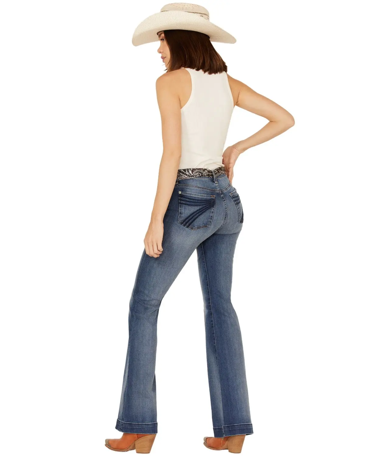 7 For All Mankind Women's All Women'S Medium Wash Mid Rise Tailorless - 7U45244a-Dlu