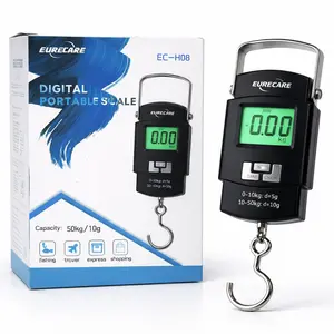 Digital Portable Hanging Luggage Scale 50kg – LCD Backlight – EC-H08