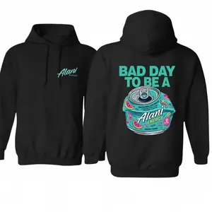 [Made in USA] Bad Day to Be an Alani Merch Hoodie, Funny Gym Girl Fitness Graphic Pullover for Women, Cute Energy Drink Streetwear Sweatshirt Unisex, Cozy Workout Outfit, Perfect Gift Idea for Alani Nu Fans