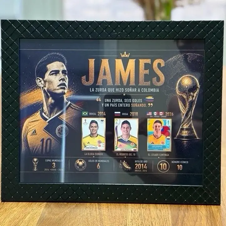 James Rodríguez Inspired Football Tribute Framed Print - 10x8 Collectible Wall Art, Artistic Living Room Decor, Ideal Gift