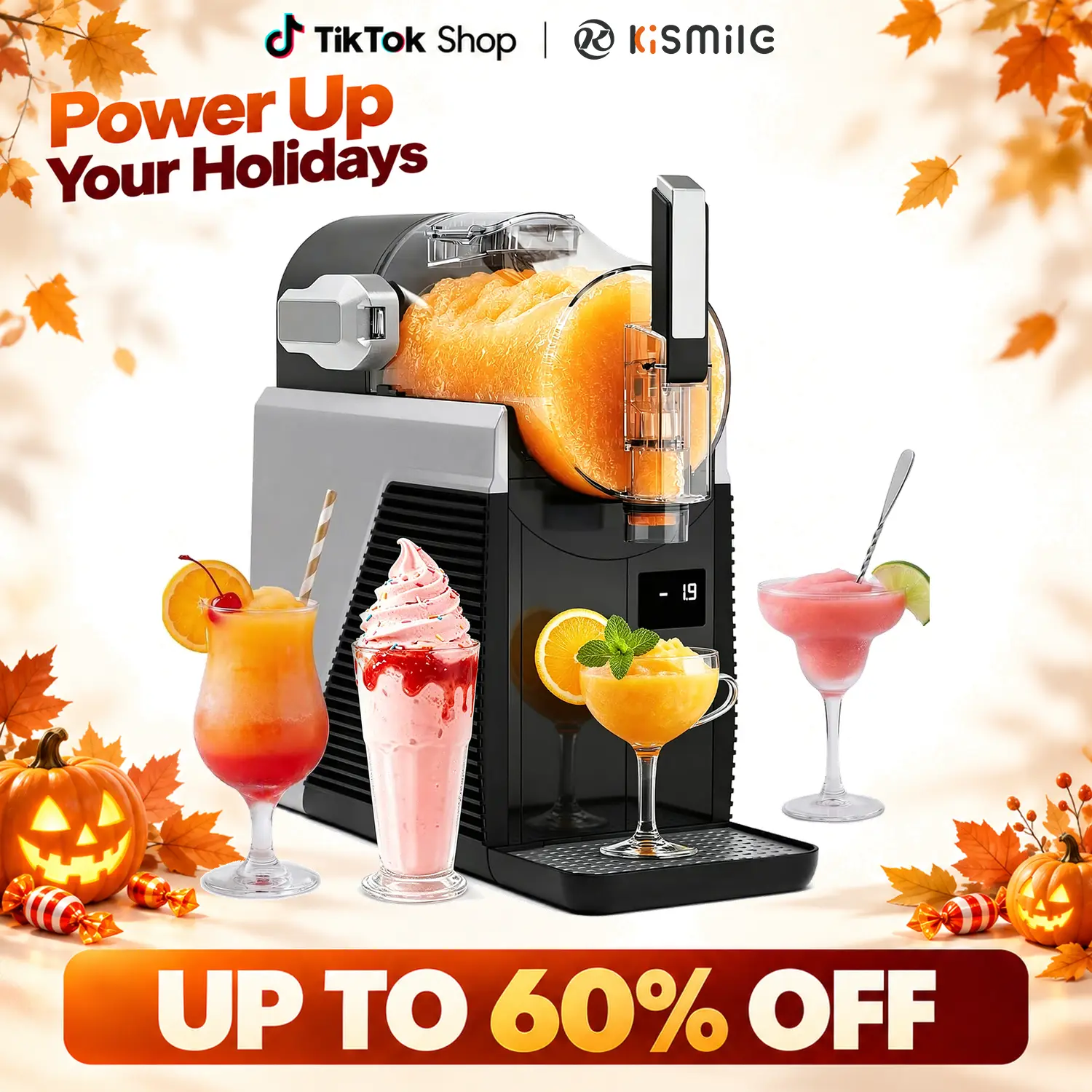 Kismile Multifunction Slushie Machine - 68Oz Large-Capacity Touchpad Control Frozen Drink Maker, 6 Preset Modes, Self-Cooling (No Ice Needed) for Home Use, Makes Milkshake, Cold Drink, Custom Made Frozen Juice,techvibes