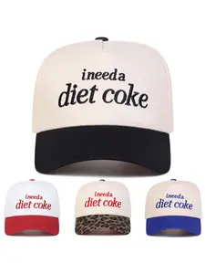 Unisex Ineed a Diet Coke Five-Panel Baseball Cap, Adjustable Sun Protection Casual Hat for Men and Women, Spring & Fall Outdoor Travel Beach Party