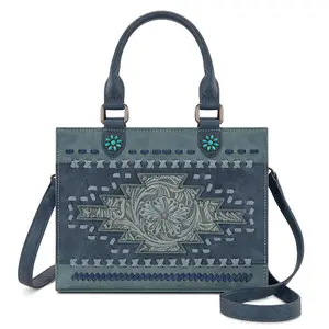 Montana West Western Tooled Aztec Tote/ Crossbody