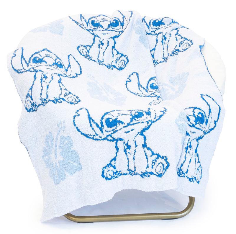 Lilo and Stitch Hawaiian Flower 50x60 Feather Knit Throw