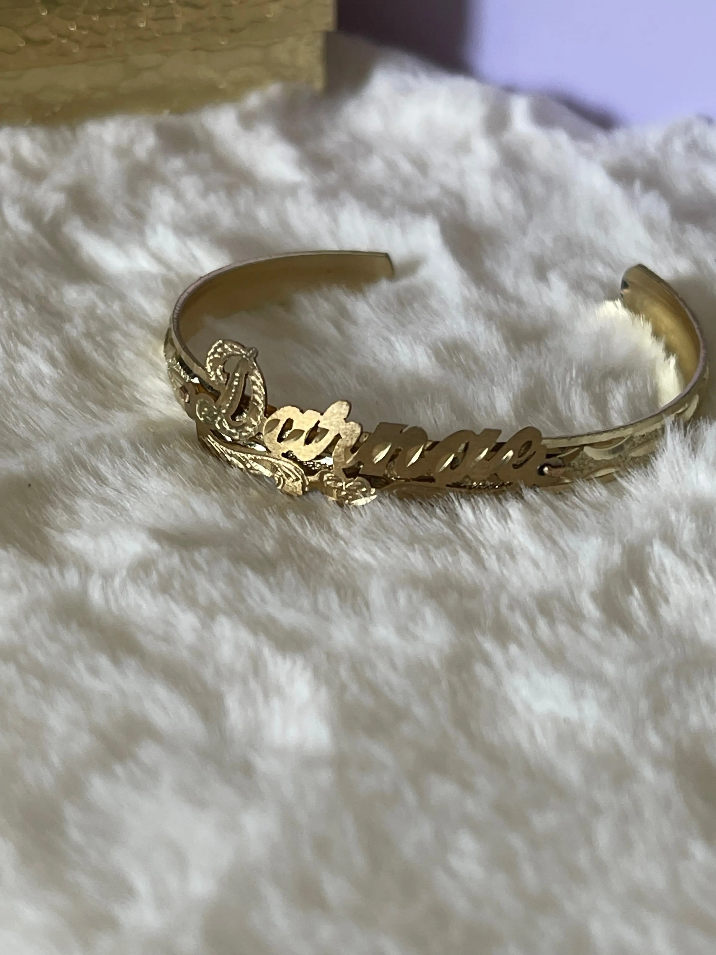 Gold Plated Personalized Name Bangle