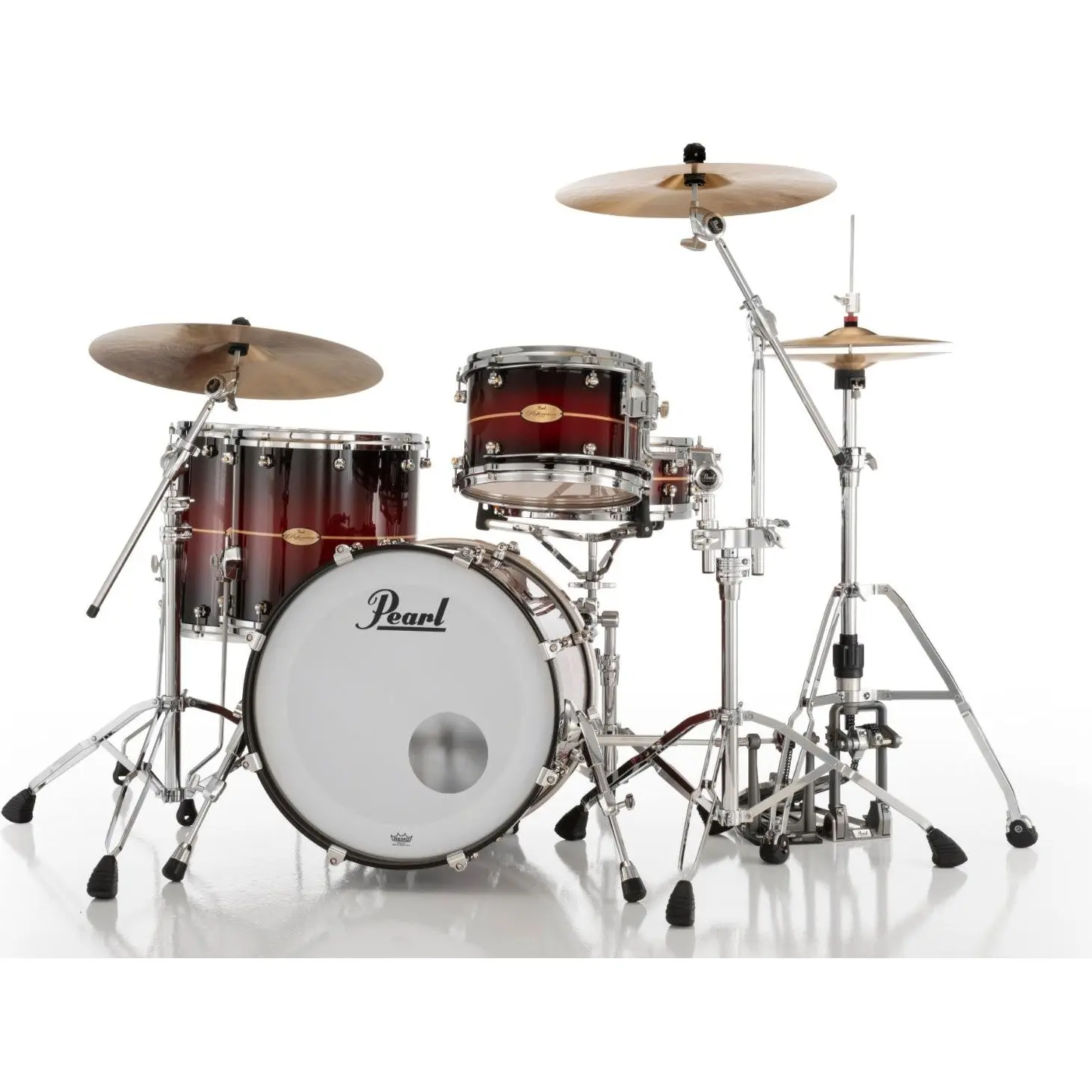 Pearl Reference One 3pc Drum Set 20/12/14 w/L-Bracket R2 Mounts Red Burst Stripe