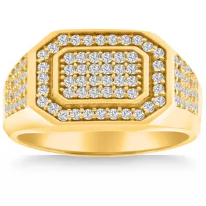 1Ct Men's Diamond Ring in 14k Gold Lab Grown