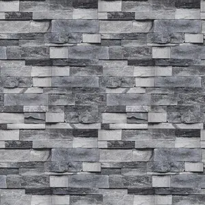 MS magic Brick Wallpaper Peel and Stick Wallpaper 17.7” X 118” Gray Faux 3D Brick Wall Paper Self Adhesive Removable Vintage Textured Contact Paper for Fireplace Kitchen Home Decoration Vinyl