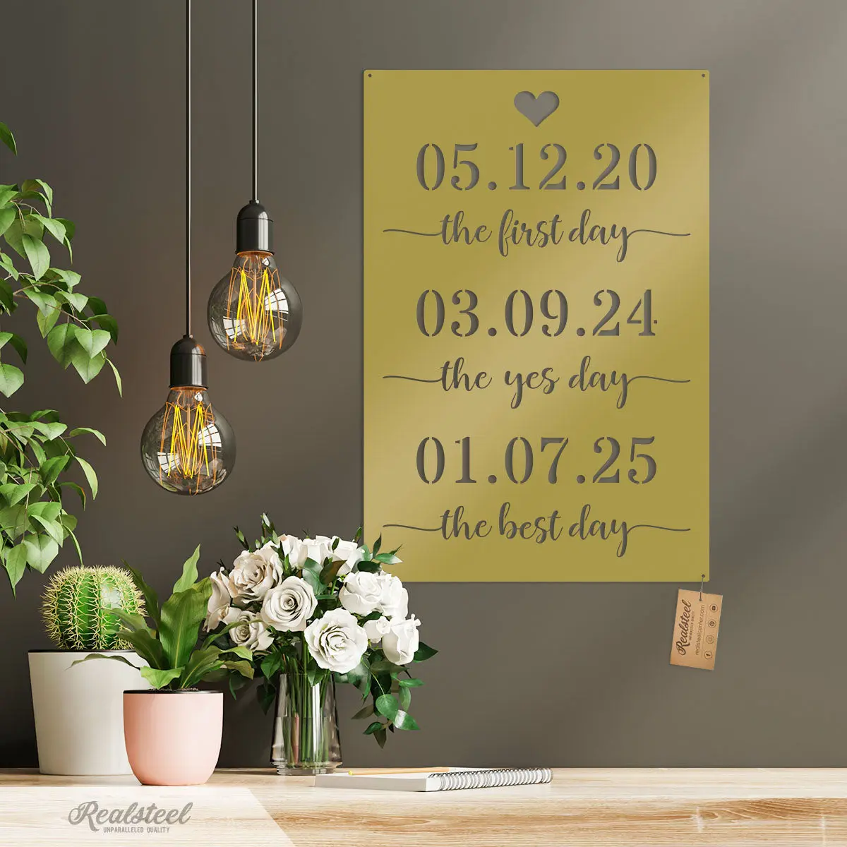 Personalized First, Yes, Best Day Metal Sign