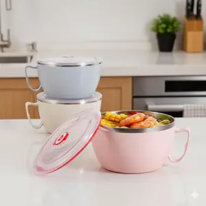 Double Insulated Stainless Steel Lunch Box - Leak Proof, Easy Clean. Keep Hot Foods Warm & Cold Foods Chilled. Versatile for Office, Home, School. Microwave Safe Bento Box. Must Have for Students & Professionals.