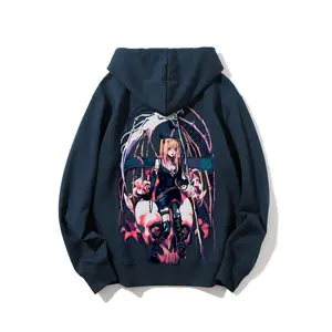 Solid Cotton Collection Unisex Casual Death Note Misa Amane Anime Hoodie Pullover 100% Cotton Eco-friendly Hot Stamping Print Streetwear Couple Gift