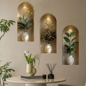 3 Sheets 2D Flat Plant Wall Stickers, PVC Self-Adhesive Removable Decor, Ideal for Living Room, Bedroom, Entryway, TV Background Walls