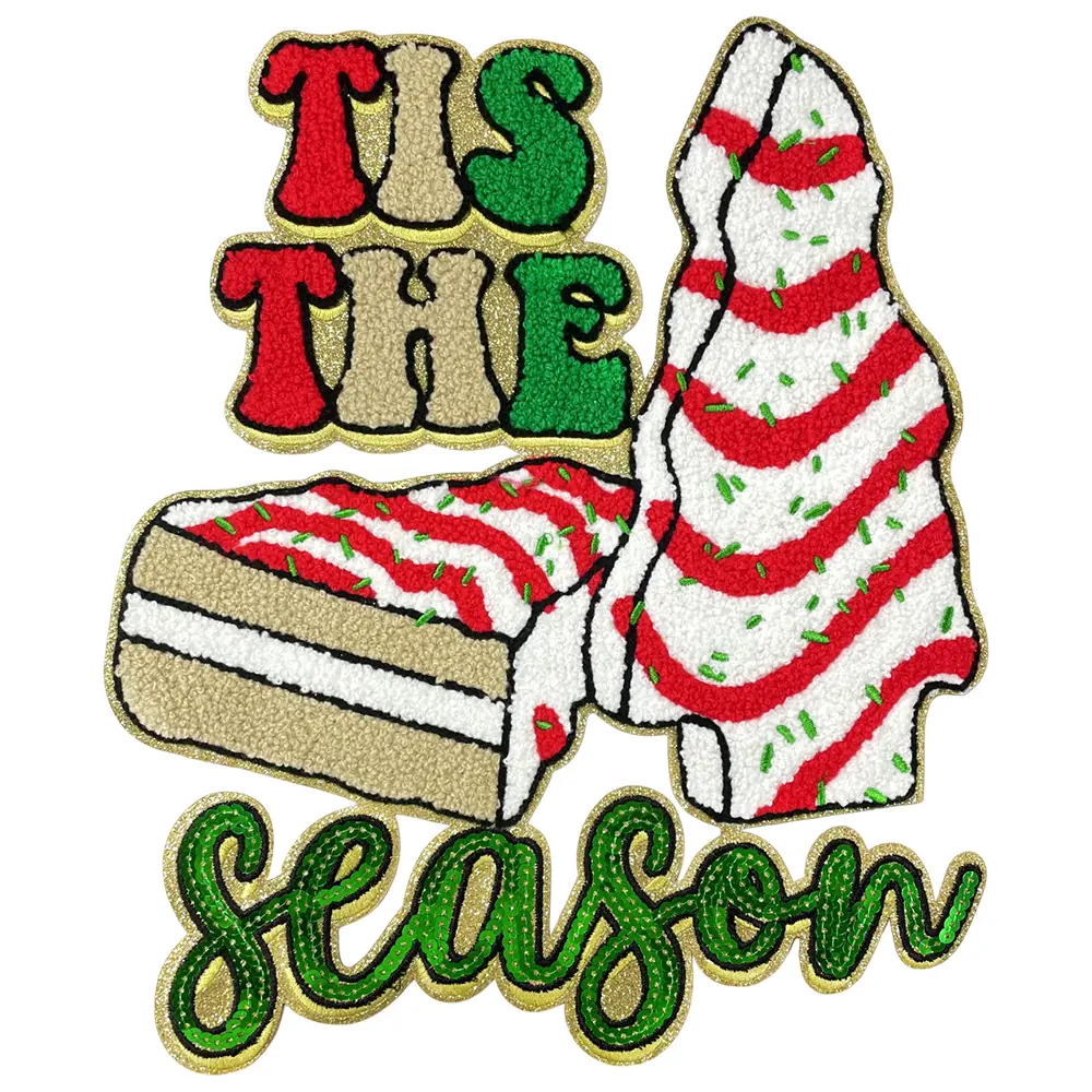 Large Chenille Sequin Christmas Embroidered Iron-On Patches - Cute Embroidery Craft Accessories for DIY Clothing, Backpacks, Jackets, Home Decoration