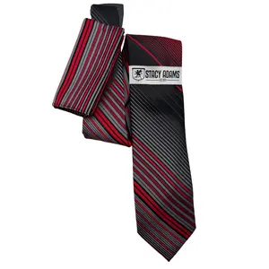 Prism Collection: Stacy Adams Red Multi Tie and Pocket Square Set