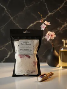 Cherry Blossom Rose Floral Bath Soak | Epsom Salt & Oatmeal Bath | Soothing Botanical Bath | Spa Gift