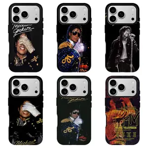 M – Michael Jackson Durable Phone Case – Classic Glove Motif & Gold Signature Design – 2D Flat Graphic – Compatible with iPhone 11–17 Pro Max