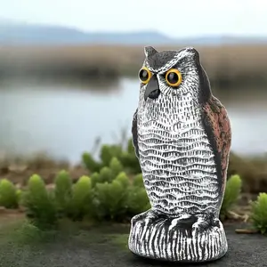 Owl Sculpture Garden Ornament, Resin Statue, Bird Repellent Garden Protector, Garden Figurine Decor, Bird Scarecrow Decoy