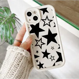 Case for IPhone 16 Pro Max 15 Plus 14 13 12 11 XS XR Star Pattern Anti-Scratch Shockproof Soft Silicone Protective Cover Gifts for Women Men Girls Boys
