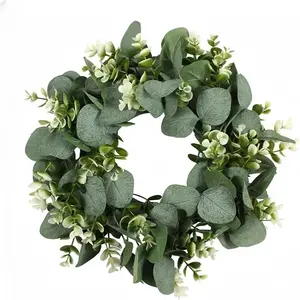 1 Count Artificial Eucalyptus Wreath Leaf Door Decoration, Holiday Window Display, All-Season Home Decor, Festive Gift