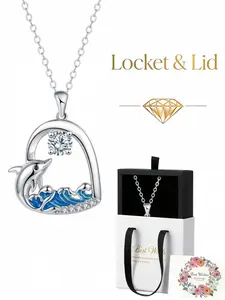 Dolphin Guardian Lucky Necklace Elegant non-tarnish dolphin gemstone clavicle necklace for women.With an exquisite drawer-style jewelry box.Ideal gift for birthdays, Mother's Day, Valentine's Day, Christmas and anniversaries.
