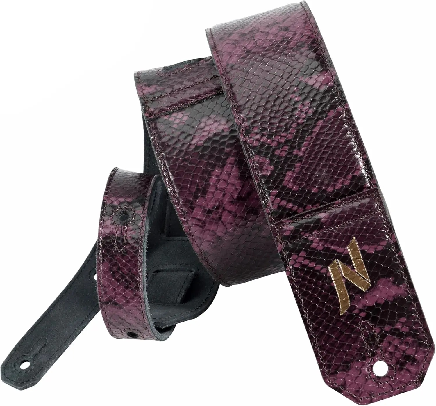 Guitar Strap, 2.3-Inch Snake-Grain Handmade Cowhide Guitar Straps with Padding for Bass, Electric, and Acoustic Guitars (Snakeskin )