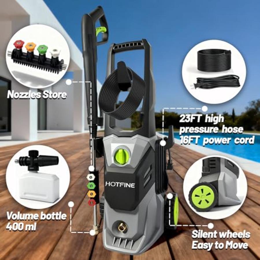 Pressure Washer Power Washer with Foam Cannon High Pressure Washer for Cars Decks Fences Patios and Driveway Decks High Pressur