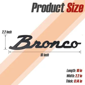 Fender Side Emblem for Bronco 2021, 3D Lettering Decal, Pre-Set with 3m Adhesive Tape, Truck Letter Accessory, Easy Installation