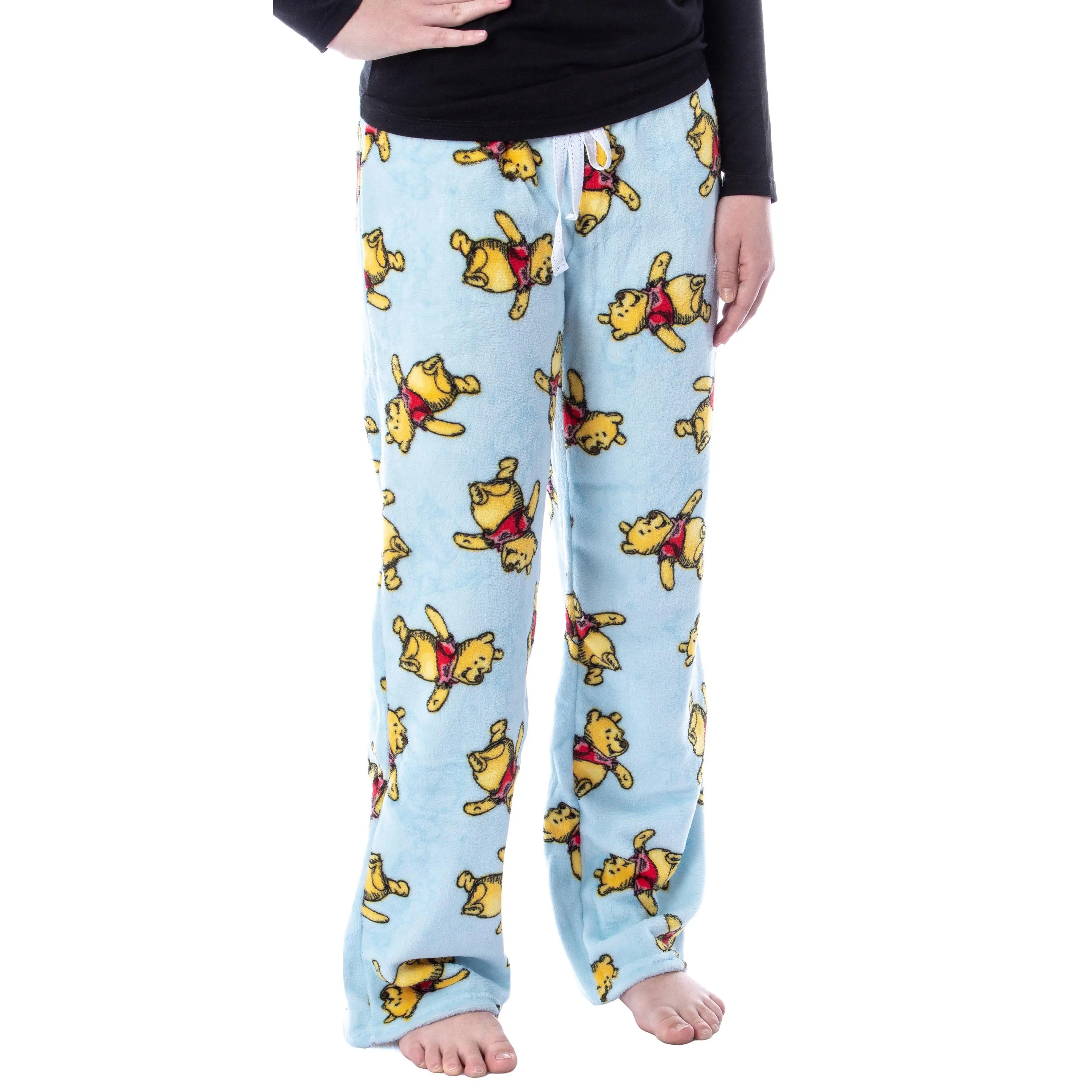 Disney Women's Soft Polyester Winnie The Pooh Sketch Toss Print Loungewear Pajama Bottoms with Pockets for Everyday Wear, Fabric, Drawstring